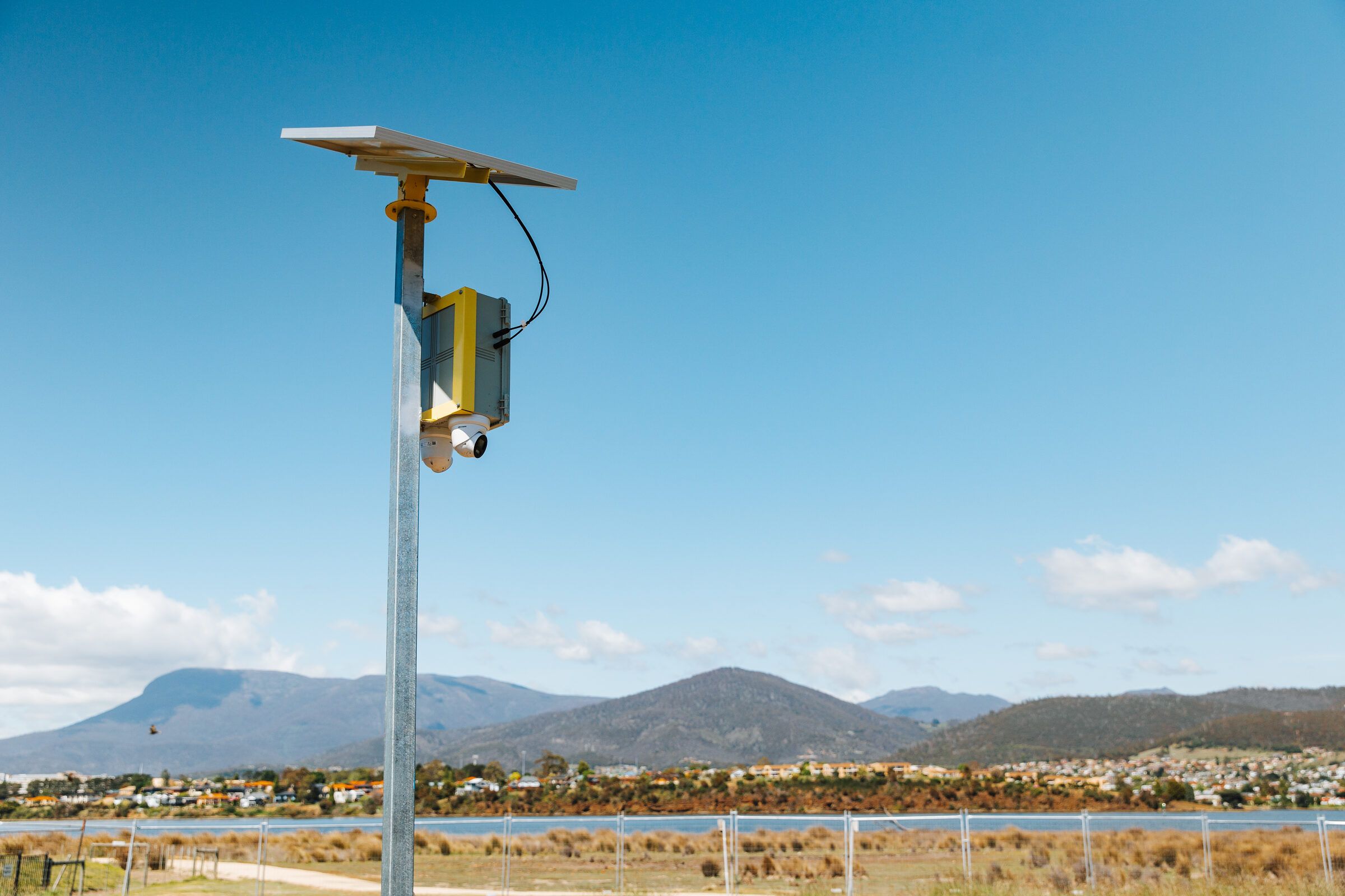 CCTV pole with cameras